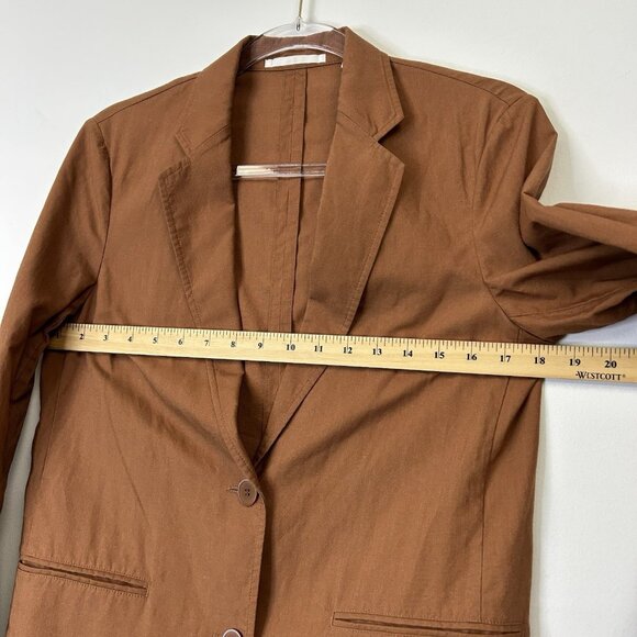 Uniqlo Linen Blend Blazer Jacket Women’s Size Small Caramel Tan - Picture 4 of 7
